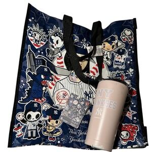 NY‎ Yankees Tokidoki Tote Bag + 20oz Insulated Cup Set – New, Minor Flaw on Cup